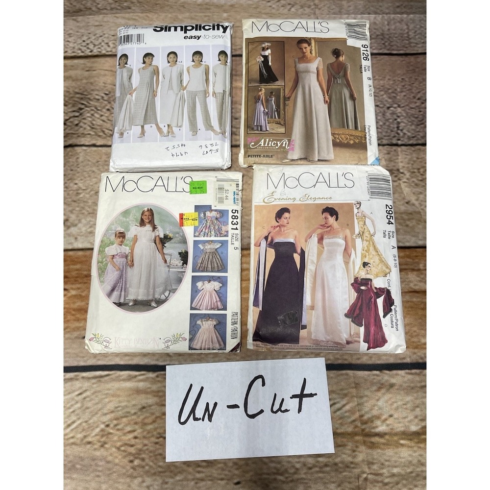 Formal Dress Patterns Vint. Lot Of 10 Adult & Children's Size Girls 3- Womens 24 - Picture 3 of 6